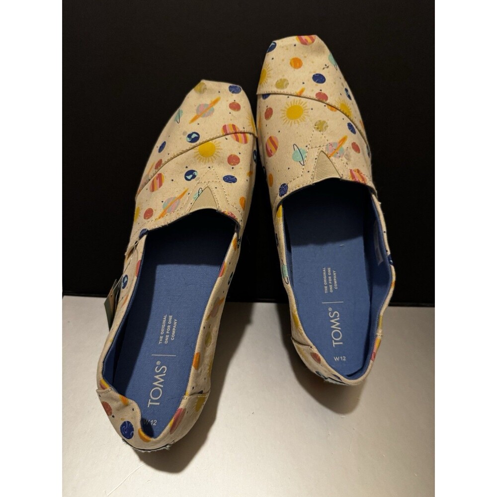 Tom’s Alpargata Glow In The Dark Outer Space Shoes Natural Summer Skies W Sz 12